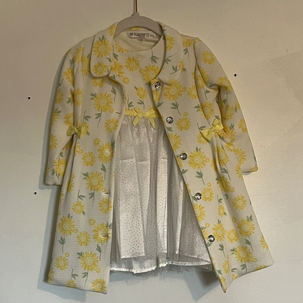 Yellow and White Toddler Dress and Jacket